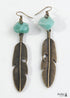 Boho Earrings, RH Dangle Earrings, Feather Jade